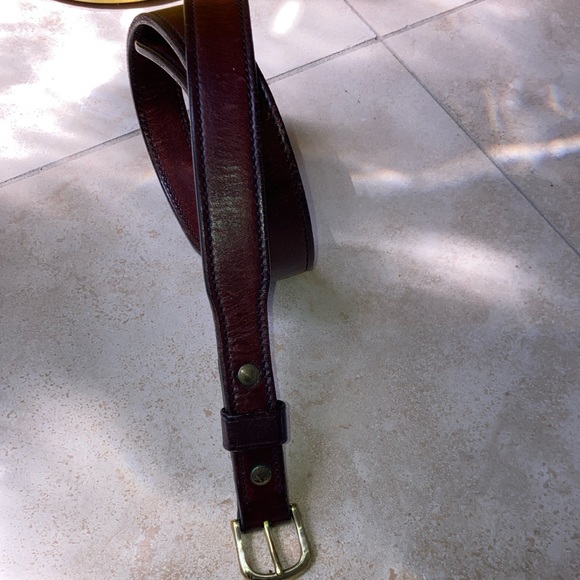 Mitch Rosen BHL gun leather Size 41 1/2 41.5 solid brass buckle dark brown
